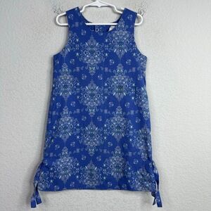 Kelly's Kids Dress Girls Size 7 Blue Floral Paisley Sleeveless‎ VTG Summer Boho